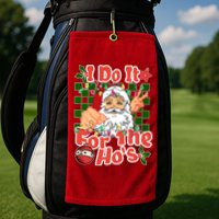 I Do It For The Hos Santa Claus Christmas Lights Golf Towel