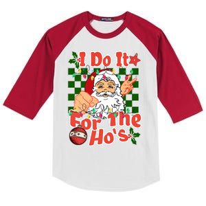 I Do It For The Hos Santa Claus Christmas Lights Kids Colorblock Raglan Jersey