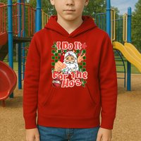 I Do It For The Hos Santa Claus Christmas Lights Kids Hoodie