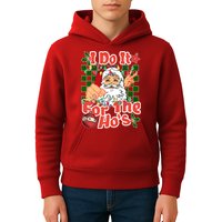 I Do It For The Hos Santa Claus Christmas Lights Kids Hoodie