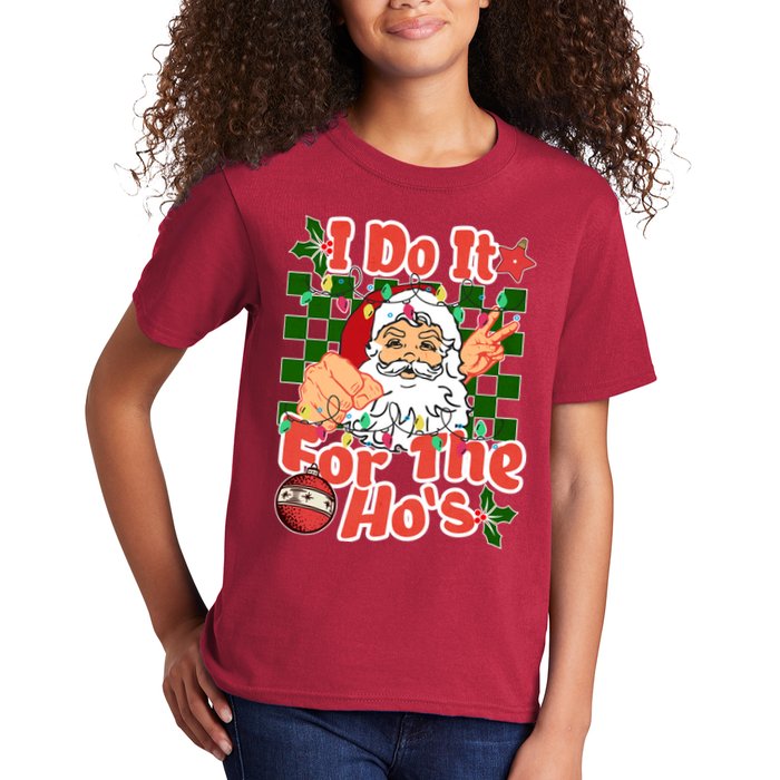 I Do It For The Hos Santa Claus Christmas Lights Kids T-Shirt