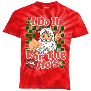 I Do It For The Hos Santa Claus Christmas Lights Kids Tie-Dye T-Shirt