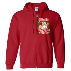 I Do It For The Hos Santa Claus Christmas Lights Full Zip Hoodie