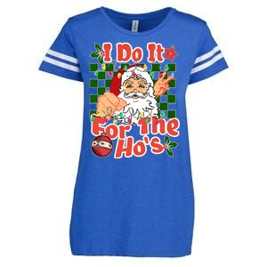 I Do It For The Hos Santa Claus Christmas Lights Enza Ladies Jersey Football T-Shirt