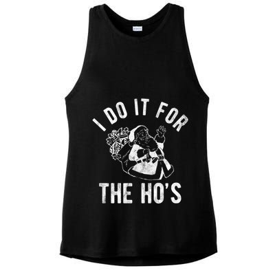 I Do It For The Hos Funny Santa Claus Christmas Holiday Ladies PosiCharge Tri-Blend Wicking Tank