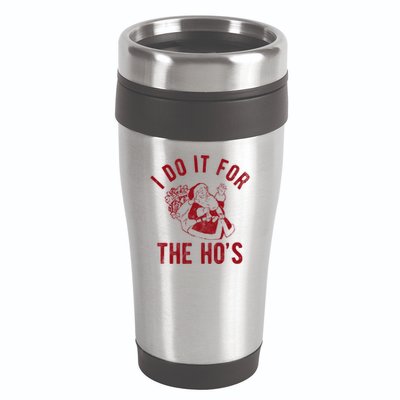 I Do It For The Hos Funny Santa Claus Christmas Holiday 16oz Travel Tumbler