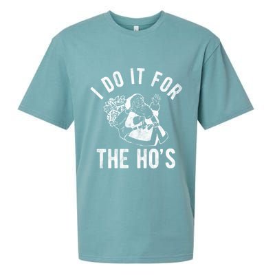 I Do It For The Hos Funny Santa Claus Christmas Holiday Sueded Cloud Jersey T-Shirt