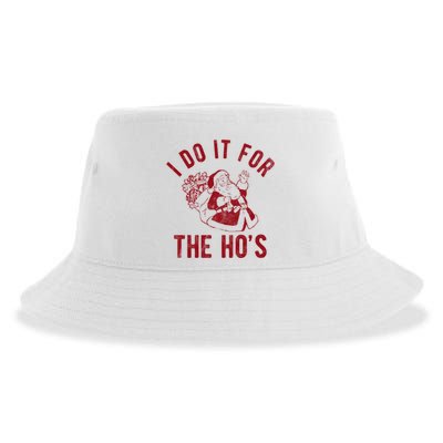 I Do It For The Hos Funny Santa Claus Christmas Holiday Sustainable Bucket Hat