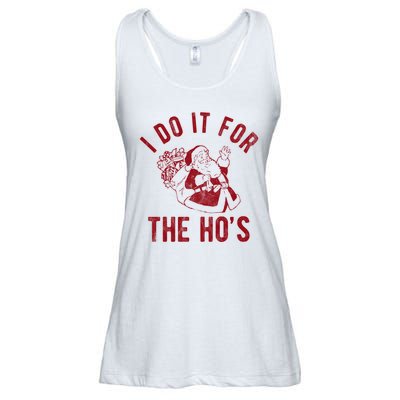 I Do It For The Hos Funny Santa Claus Christmas Holiday Ladies Essential Flowy Tank