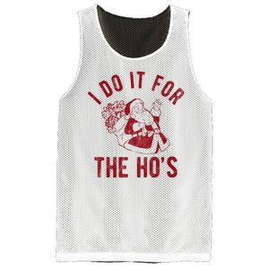 I Do It For The Hos Funny Santa Claus Christmas Holiday Mesh Reversible Basketball Jersey Tank