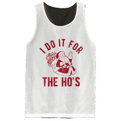 I Do It For The Hos Funny Santa Claus Christmas Holiday Mesh Reversible Basketball Jersey Tank