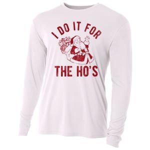 I Do It For The Hos Funny Santa Claus Christmas Holiday Cooling Performance Long Sleeve Crew