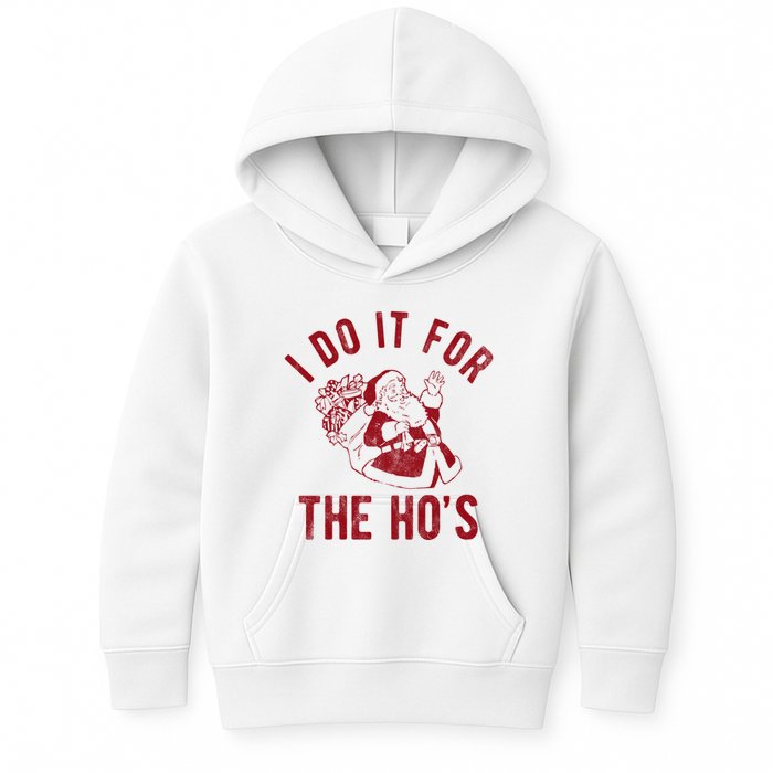 I Do It For The Hos Funny Santa Claus Christmas Holiday Kids Hoodie