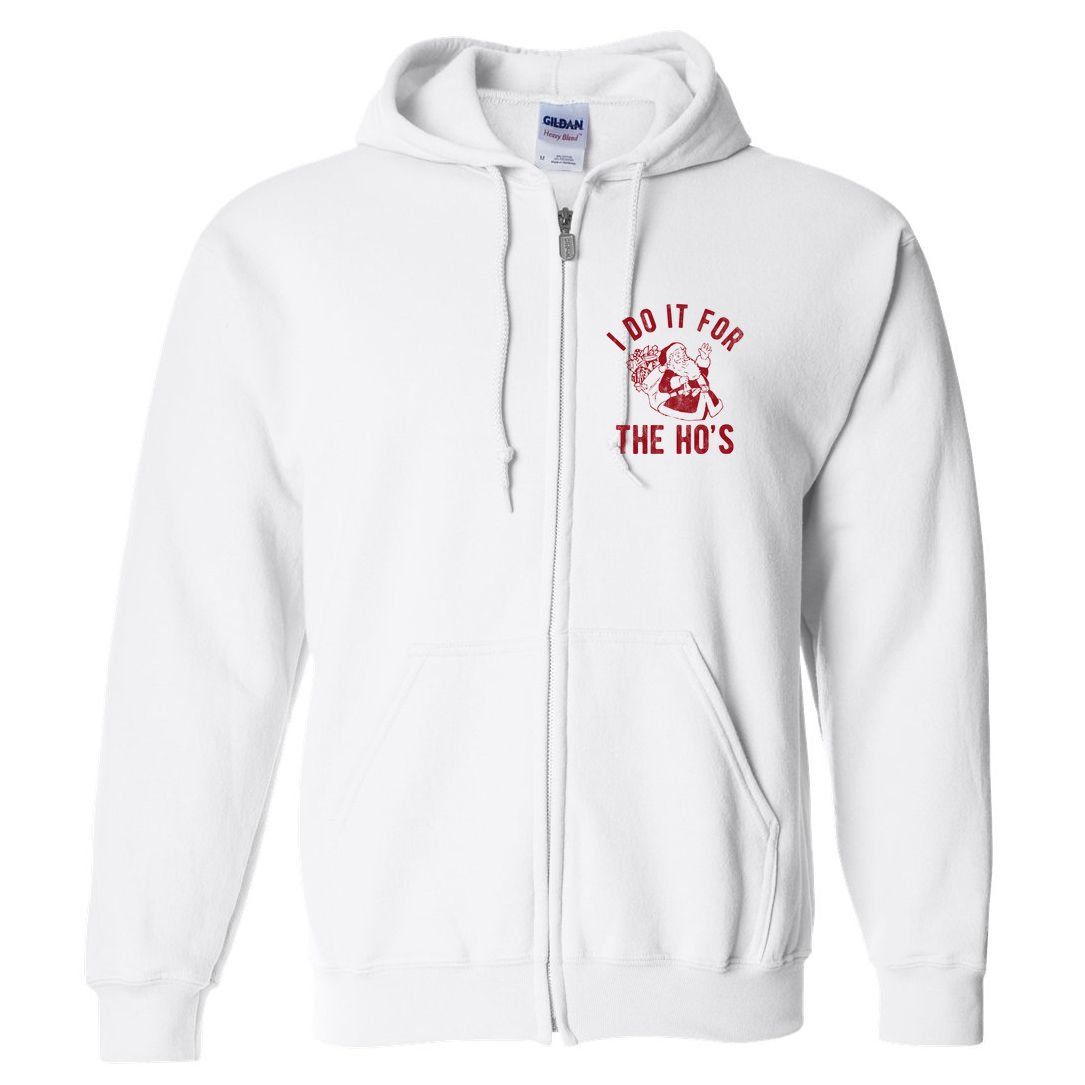 I Do It For The Hos Funny Santa Claus Christmas Holiday Full Zip Hoodie