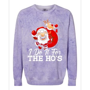 I Do It For The Hos Retro Santa Lover Santa Claus Fans Gift Colorblast Crewneck Sweatshirt