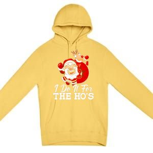 I Do It For The Hos Retro Santa Lover Santa Claus Fans Gift Premium Pullover Hoodie