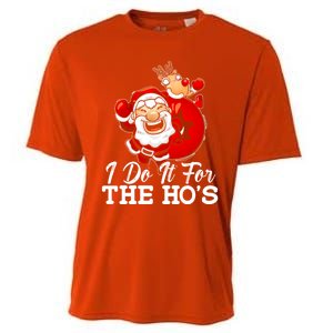 I Do It For The Hos Retro Santa Lover Santa Claus Fans Gift Cooling Performance Crew T-Shirt