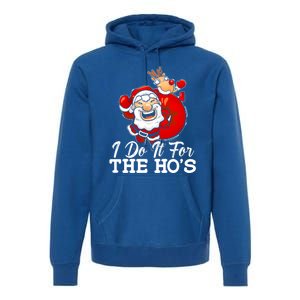 I Do It For The Hos Retro Santa Lover Santa Claus Fans Gift Premium Hoodie