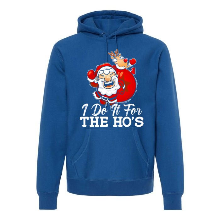 I Do It For The Hos Retro Santa Lover Santa Claus Fans Gift Premium Hoodie