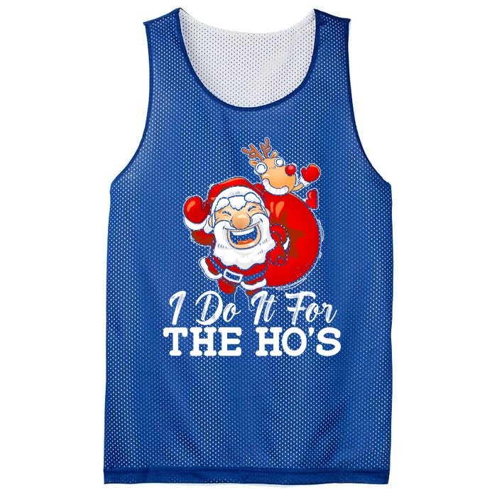 I Do It For The Hos Retro Santa Lover Santa Claus Fans Gift Mesh Reversible Basketball Jersey Tank