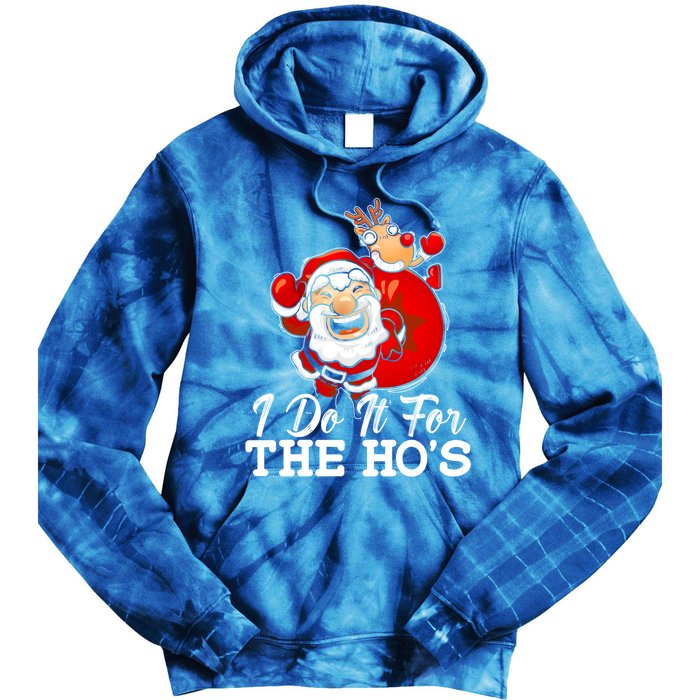 I Do It For The Hos Retro Santa Lover Santa Claus Fans Gift Tie Dye Hoodie