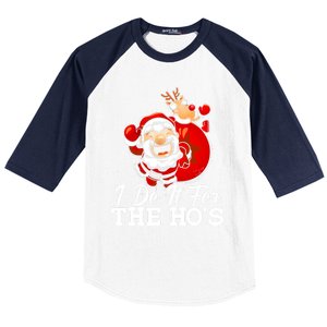 I Do It For The Hos Retro Santa Lover Santa Claus Fans Gift Baseball Sleeve Shirt