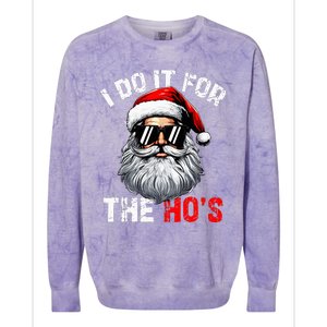 I Do It For The Hos Inappropriate Christmas Santa Face Colorblast Crewneck Sweatshirt