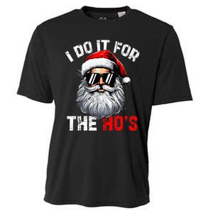 I Do It For The Hos Inappropriate Christmas Santa Face Cooling Performance Crew T-Shirt