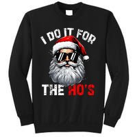 I Do It For The Hos Inappropriate Christmas Santa Face Sweatshirt