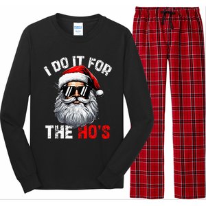 I Do It For The Hos Inappropriate Christmas Santa Face Long Sleeve Pajama Set