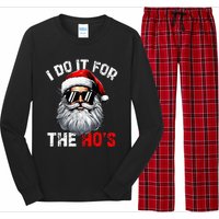 I Do It For The Hos Inappropriate Christmas Santa Face Long Sleeve Pajama Set