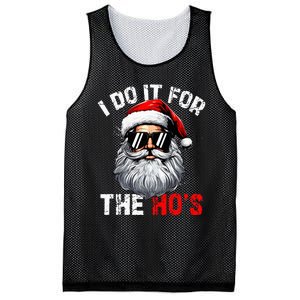 I Do It For The Hos Inappropriate Christmas Santa Face Mesh Reversible Basketball Jersey Tank