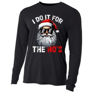 I Do It For The Hos Inappropriate Christmas Santa Face Cooling Performance Long Sleeve Crew