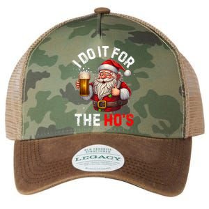 I Do It For The Hos Funny Inappropriate Christmas Santa Face Legacy Tie Dye Trucker Hat