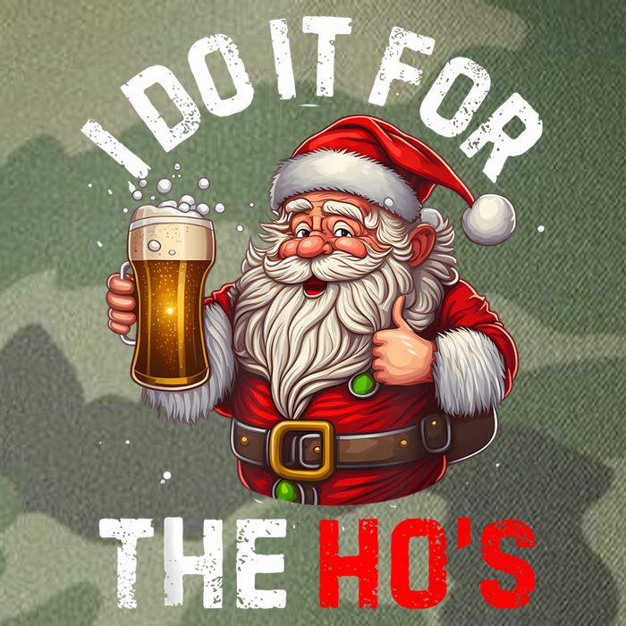 I Do It For The Hos Funny Inappropriate Christmas Santa Face Legacy Tie Dye Trucker Hat