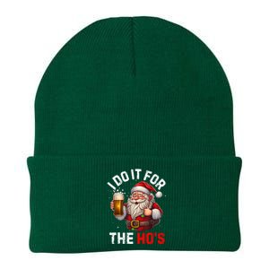 I Do It For The Hos Funny Inappropriate Christmas Santa Face Knit Cap Winter Beanie