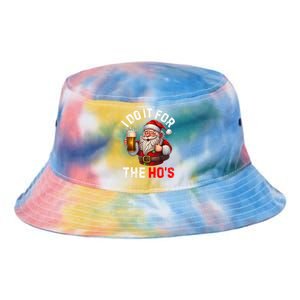 I Do It For The Hos Funny Inappropriate Christmas Santa Face Tie Dye Newport Bucket Hat