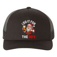 I Do It For The Hos Funny Inappropriate Christmas Santa Face Yupoong Adult 5-Panel Trucker Hat