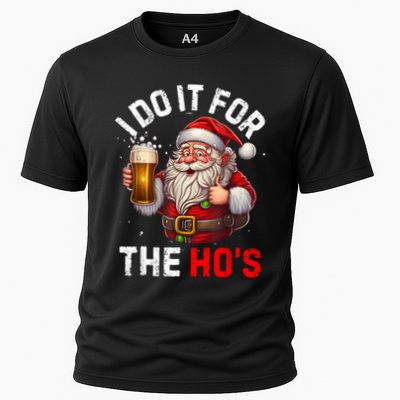 I Do It For The Hos Funny Inappropriate Christmas Santa Face Performance Shirt