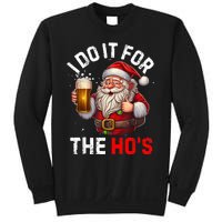 I Do It For The Hos Funny Inappropriate Christmas Santa Face Sweatshirt