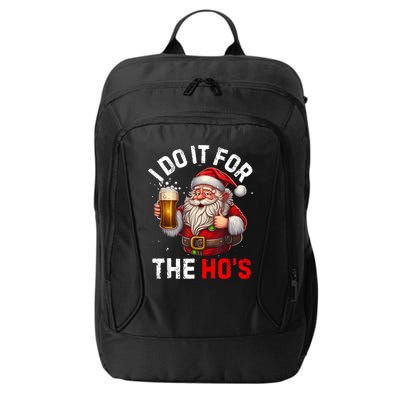 I Do It For The Hos Funny Inappropriate Christmas Santa Face City Backpack
