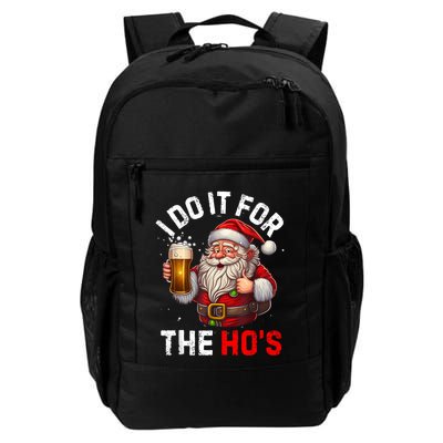 I Do It For The Hos Funny Inappropriate Christmas Santa Face Backpack