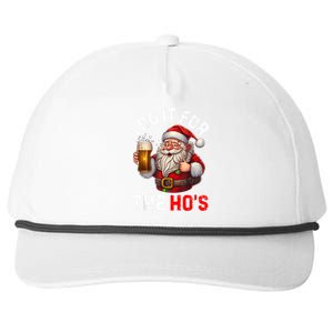 I Do It For The Hos Funny Inappropriate Christmas Santa Face Snapback Five-Panel Rope Hat