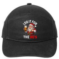 I Do It For The Hos Funny Inappropriate Christmas Santa Face 7-Panel Snapback Hat