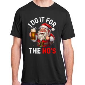 I Do It For The Hos Funny Inappropriate Christmas Santa Face Adult ChromaSoft Performance T-Shirt