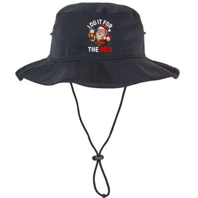 I Do It For The Hos Funny Inappropriate Christmas Santa Face Bucket Hat
