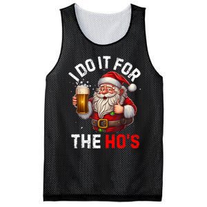 I Do It For The Hos Funny Inappropriate Christmas Santa Face Mesh Reversible Basketball Jersey Tank