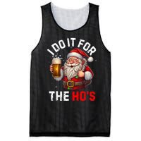 I Do It For The Hos Funny Inappropriate Christmas Santa Face Mesh Reversible Basketball Jersey Tank