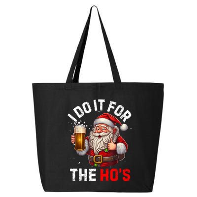 I Do It For The Hos Funny Inappropriate Christmas Santa Face 25L Jumbo Tote