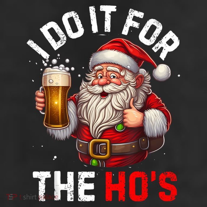 I Do It For The Hos Funny Inappropriate Christmas Santa Face 25L Jumbo Tote